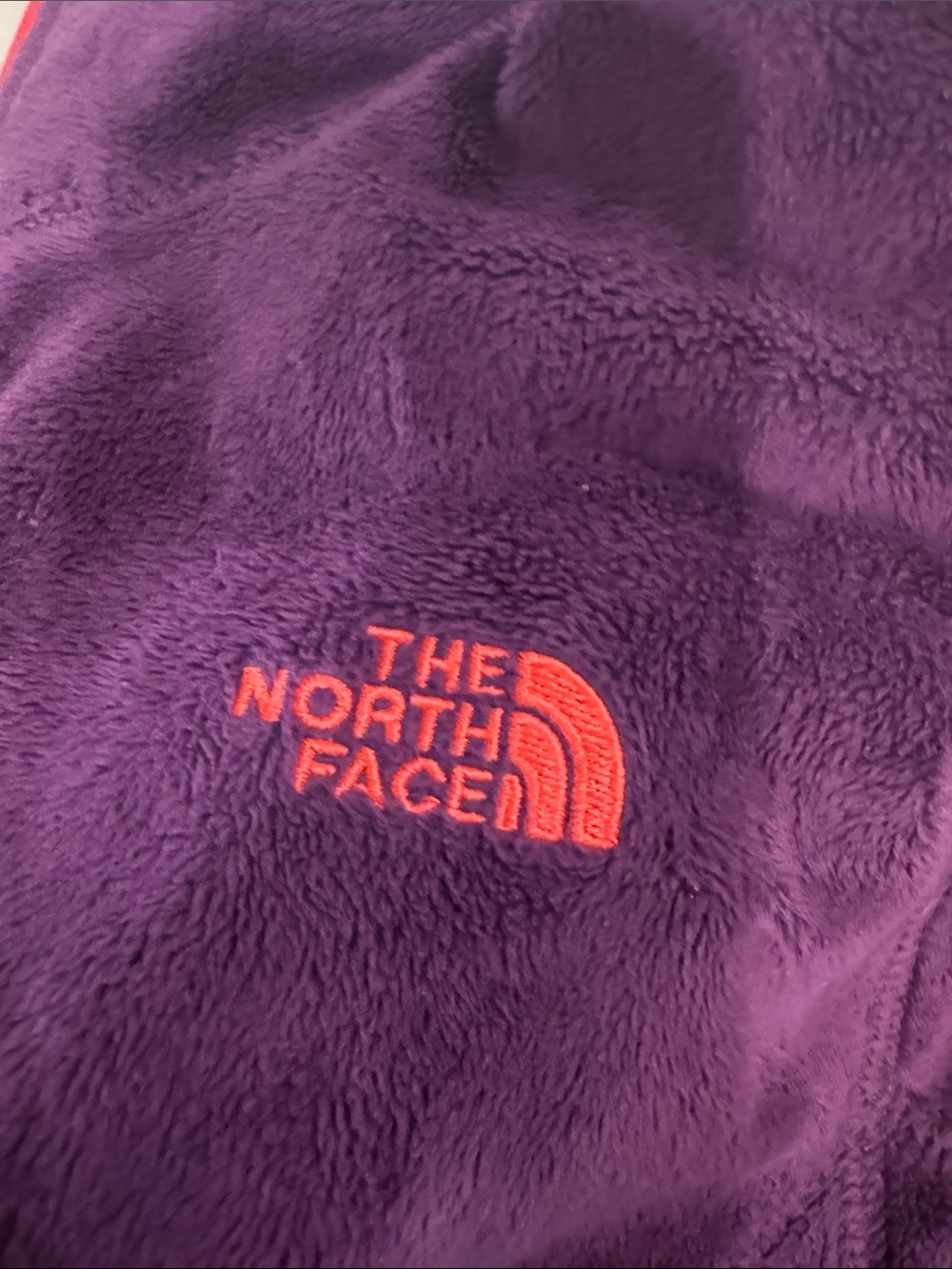 The North Face Purple Fleece Jacket with Neon Pink Accents